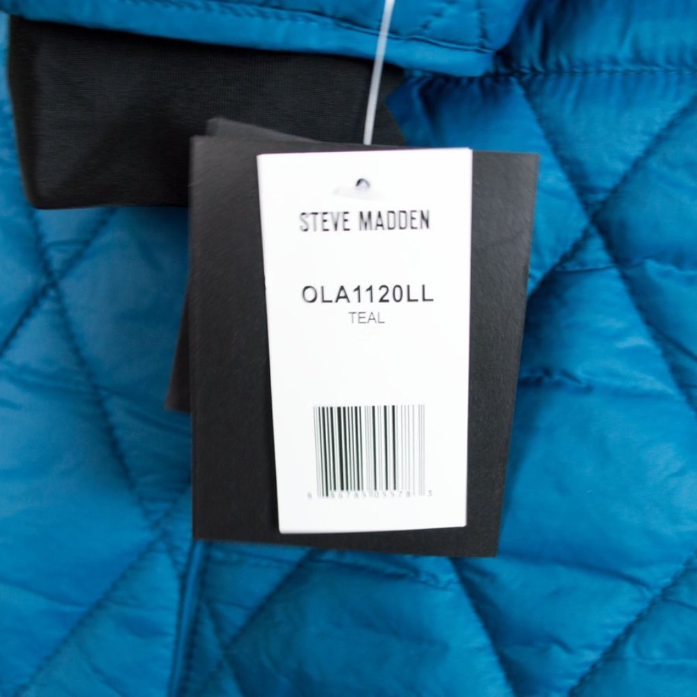Steve Madden Teal Sherpa Trim Quilted Anorak Coat XL - Picture 15 of 16